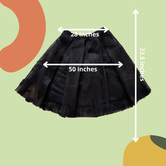 Black Mesh A-Line Skirt - Picture 8 of 8